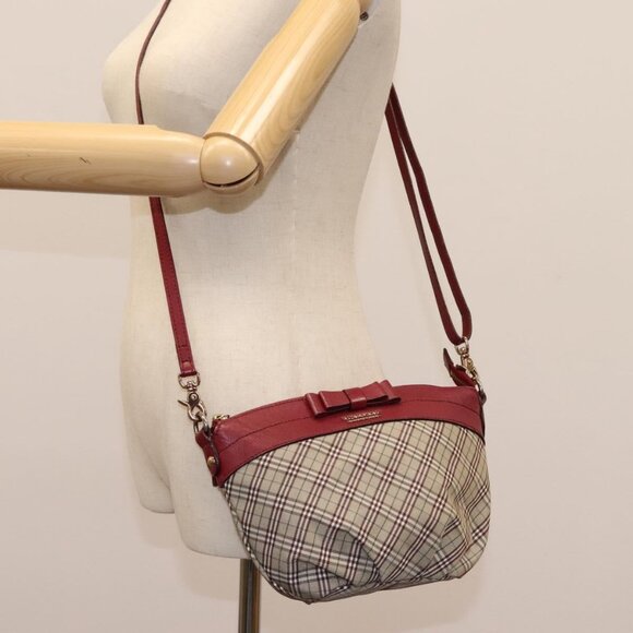 BURBERRY Nova Check Blue Label Shoulder Bag Canvas Beige - Picture 13 of 15